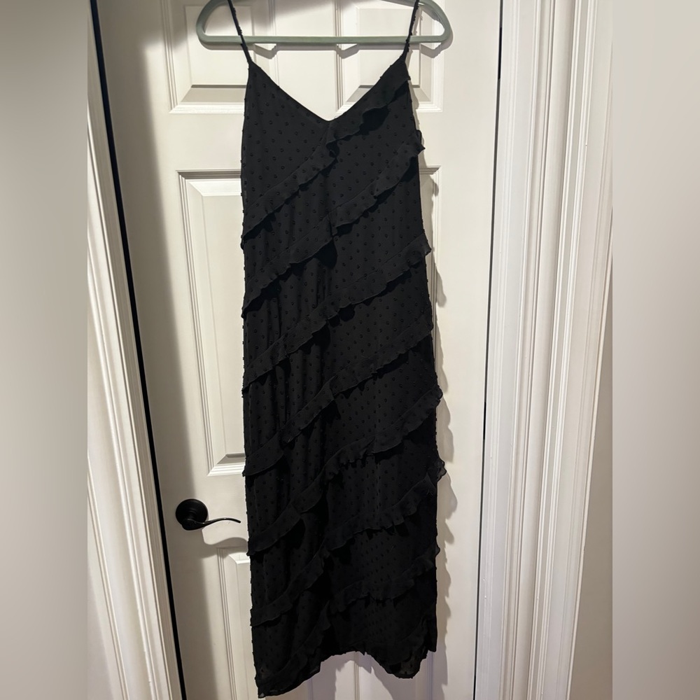 Bardot Black Ruffled Maxi Dress
